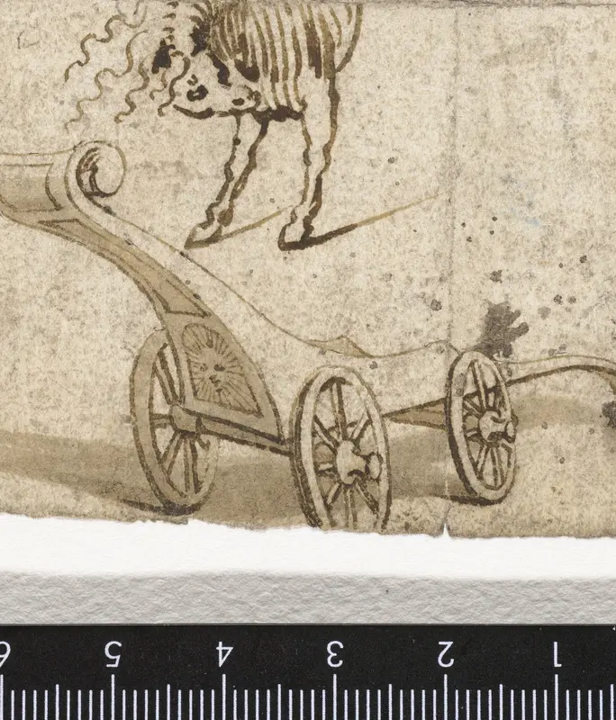 Strijdwagen en achteruitslaand paard Wall Art by Harmen ter Borch - High-Resolution Digital Print