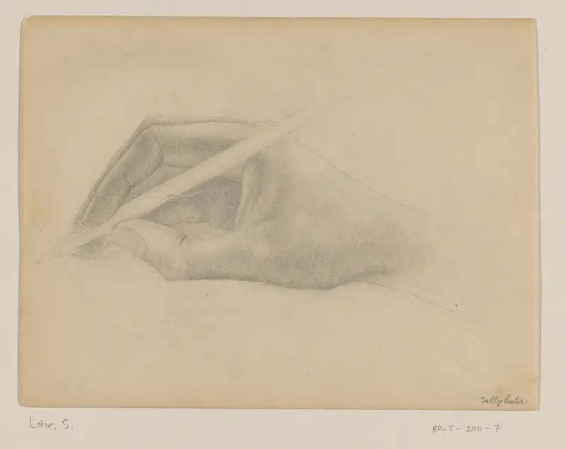 Studie hand met potlood Wall Art by Unknown - High-Resolution Digital Print