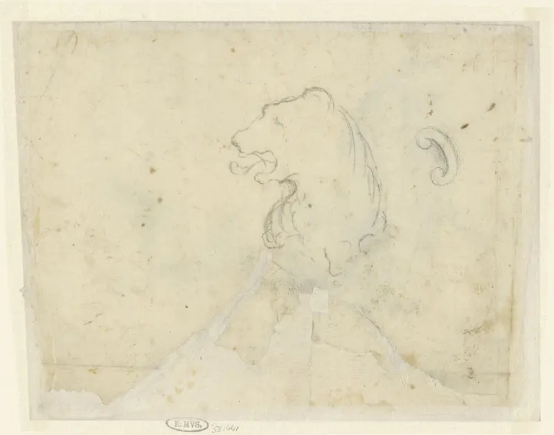 Studie naar een beeld van een leeuw Wall Art by anonymous - High-Resolution Digital Print