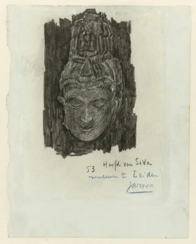 Studie naar een kop van een Siva in het Museum voor Volkenkunde te Leiden Wall Art by Jan Toorop - High-Resolution Digital Print