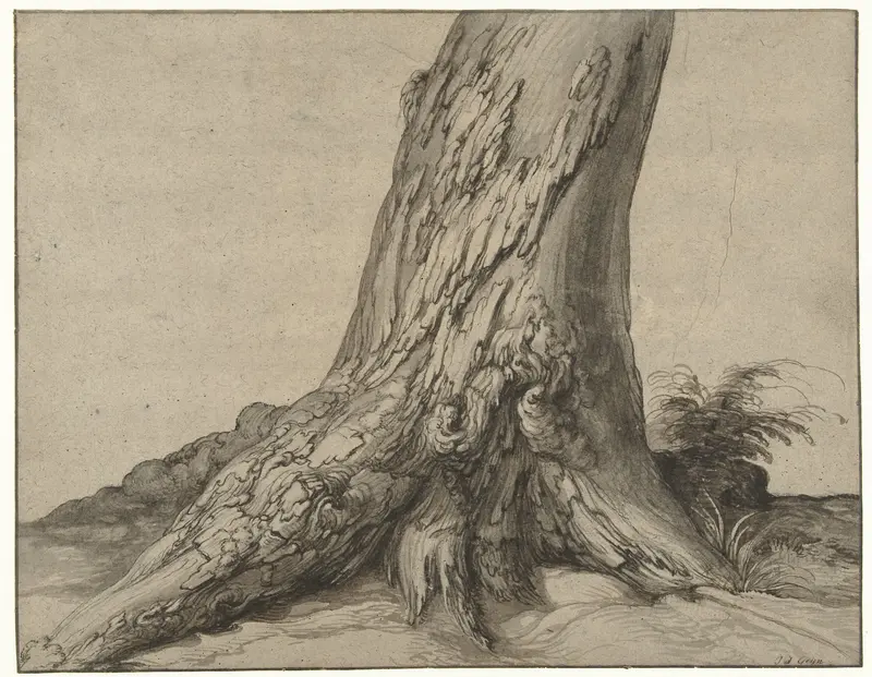Studie van de stam van een boom met wortels Wall Art by Jacques de Gheyn (II) - High-Resolution Digital Print
