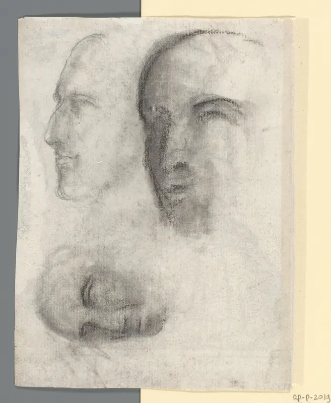 Studie van drie gezichten Wall Art by anonymous - High-Resolution Digital Print