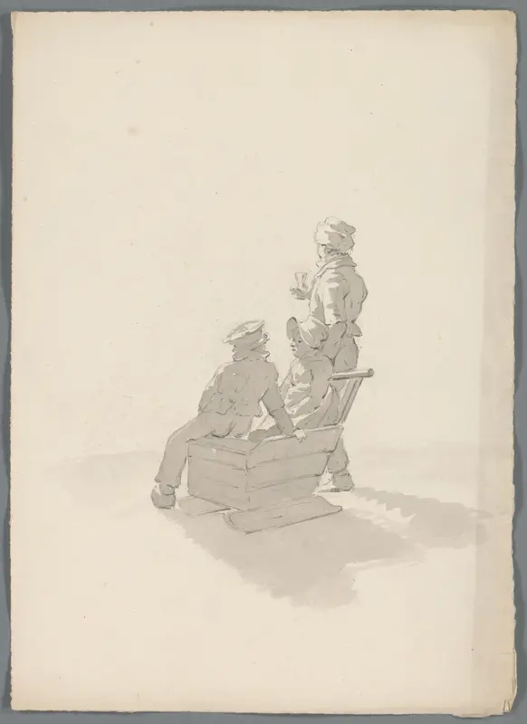 Studie van drie personen, op de rug gezien Wall Art by anonymous - High-Resolution Digital Print