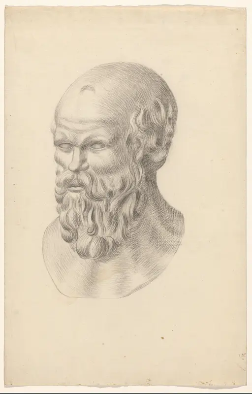 Studie van een buste van een oude man Wall Art by Unknown - High-Resolution Digital Print