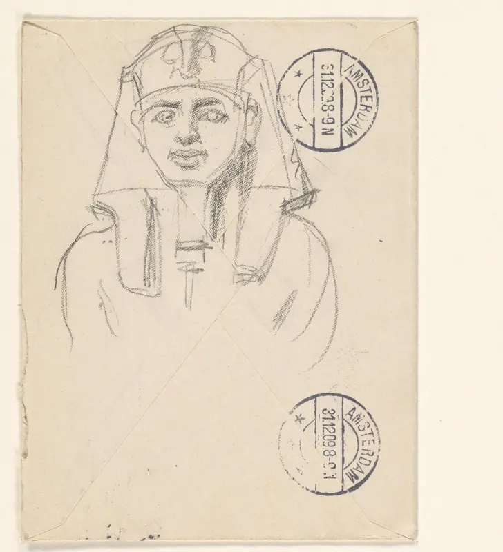 Studie van een Egyptisch beeld Wall Art by August Allebé - High-Resolution Digital Print
