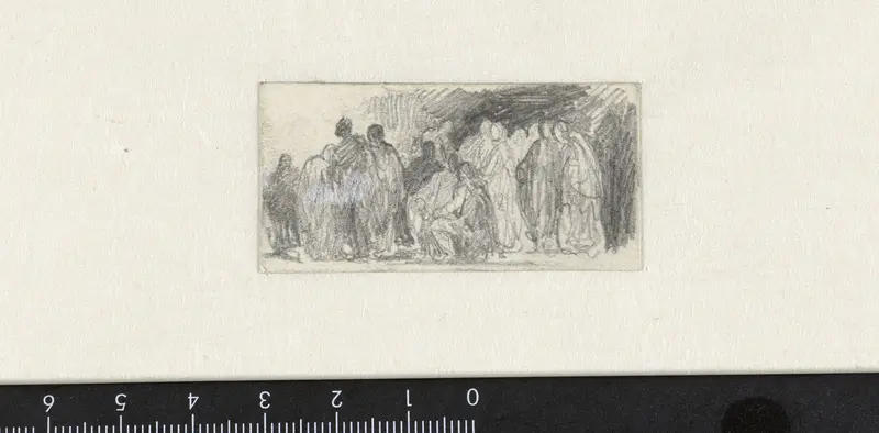Studie van een groep mensen Wall Art by Johannes Jacobus Bertelman - High-Resolution Digital Print