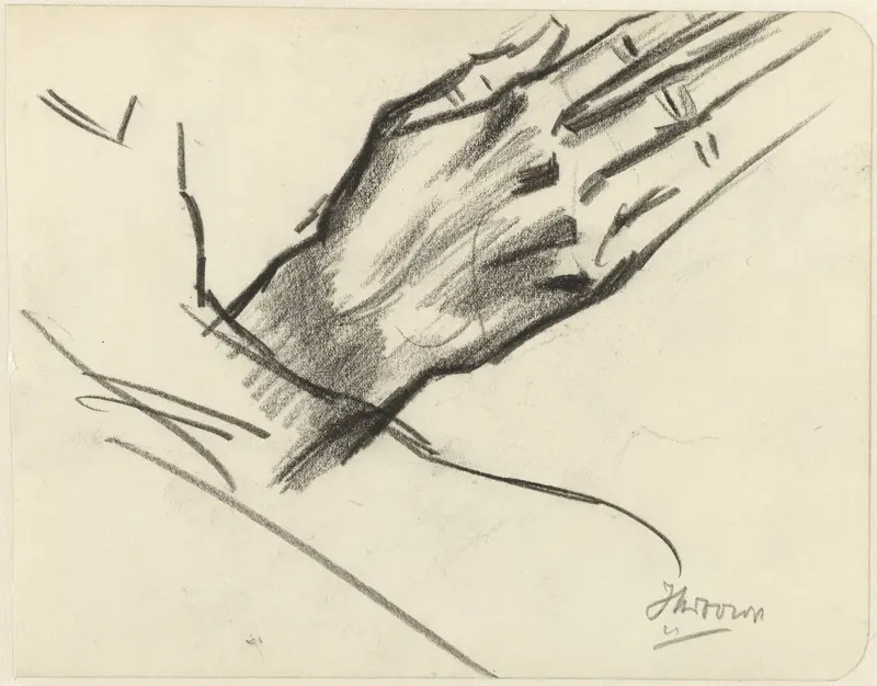 Studie van een hand en een onderarm Wall Art by Jan Toorop - High-Resolution Digital Print