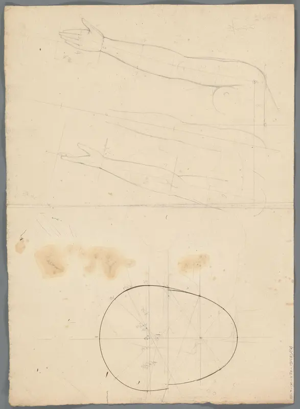 Studie van een hoofd en van armen Wall Art by Unknown - High-Resolution Digital Print
