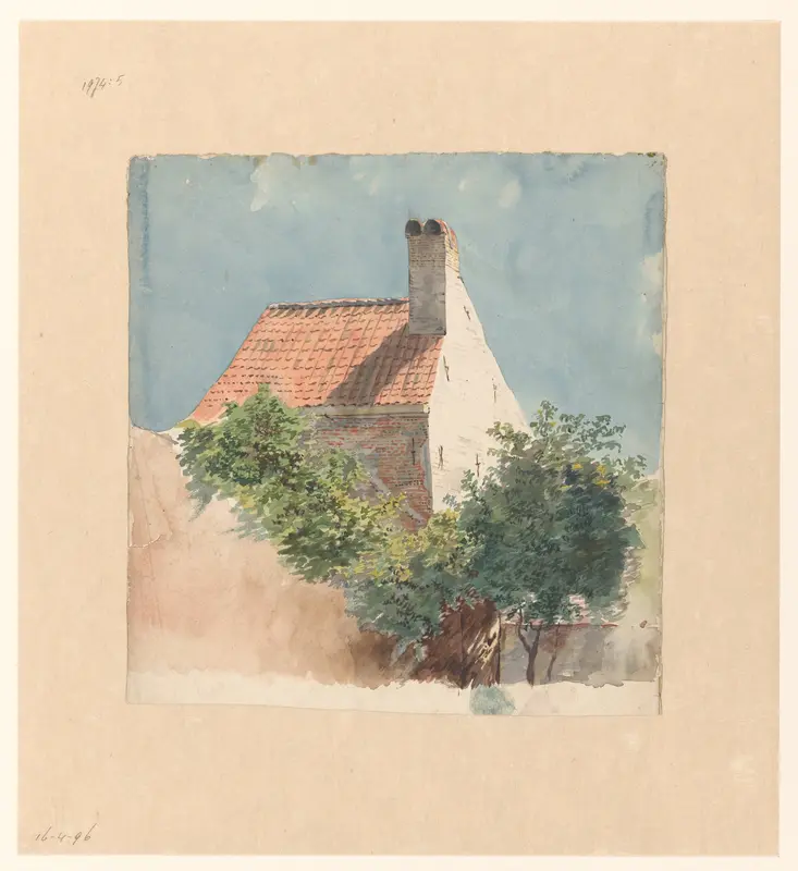 Studie van een huis van baksteen Wall Art by Unknown - High-Resolution Digital Print