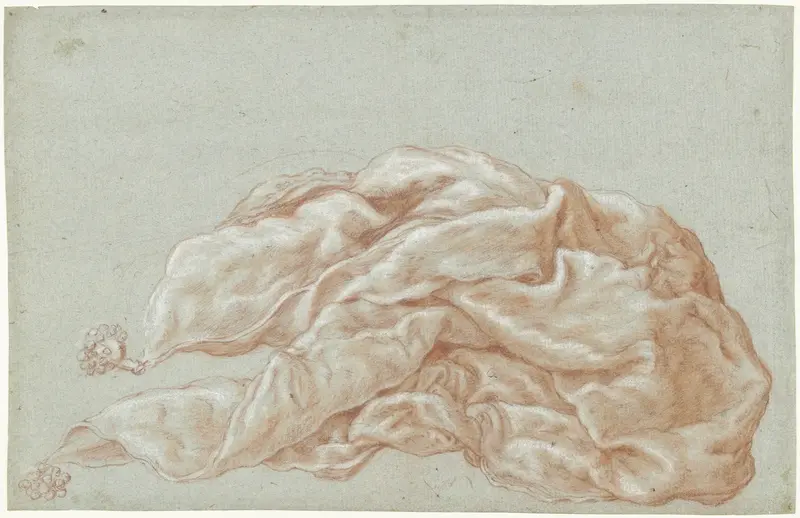 Studie van een ineengefrommelde zijden doek Wall Art by Unknown - High-Resolution Digital Print