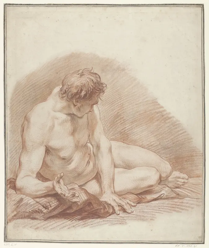 Studie van een liggende naakte man Wall Art by Carle van Loo - High-Resolution Digital Print
