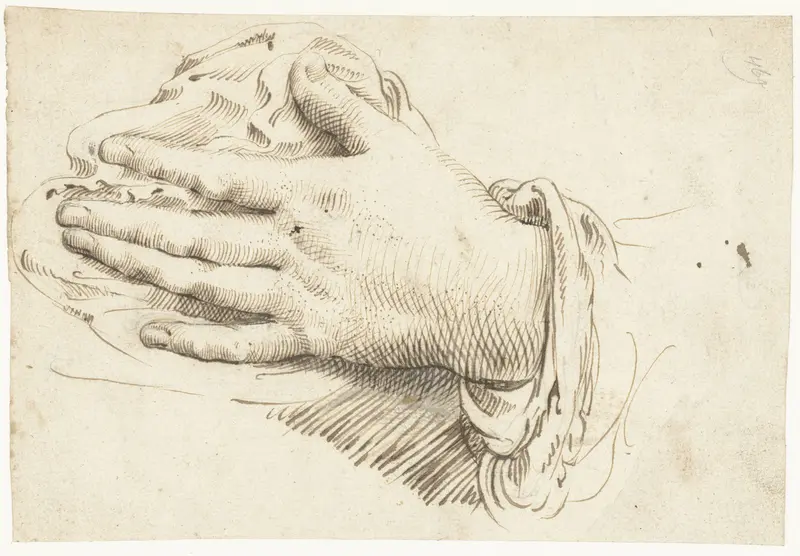 Studie van een linkerhand Wall Art by Unknown - High-Resolution Digital Print
