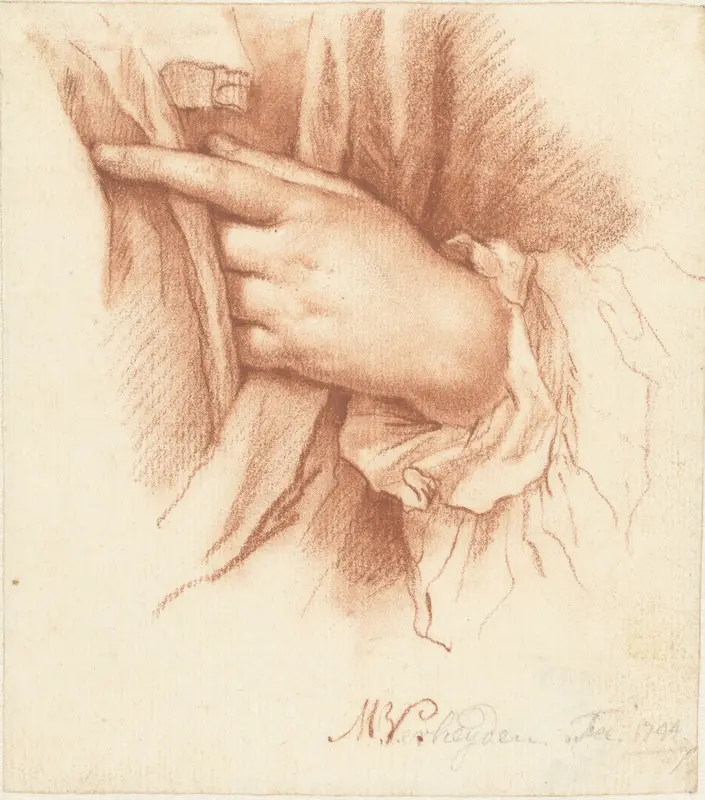 Studie van een linkerhand in draperie Wall Art by Mattheus Verheyden - High-Resolution Digital Print