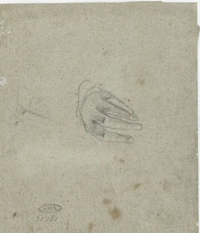 Studie van een linkerhand op een stoelleuning Wall Art by Unknown - High-Resolution Digital Print