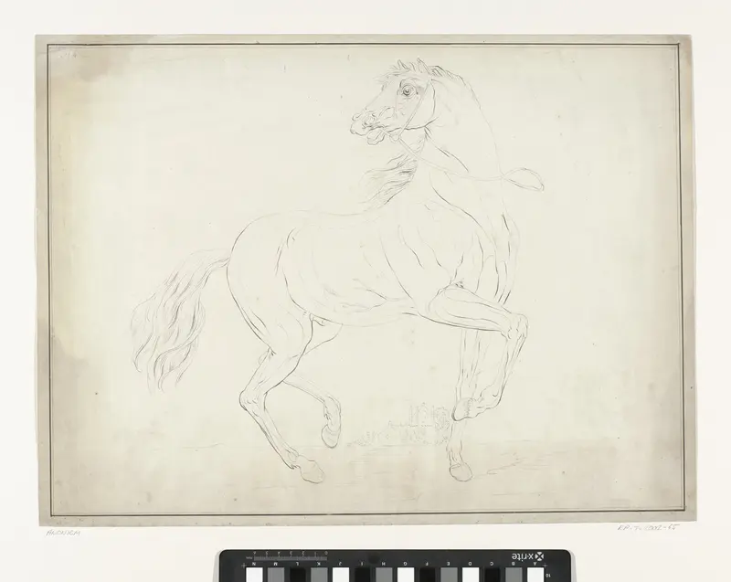 Studie van een lopend paard in een landschap Wall Art by anonymous - High-Resolution Digital Print