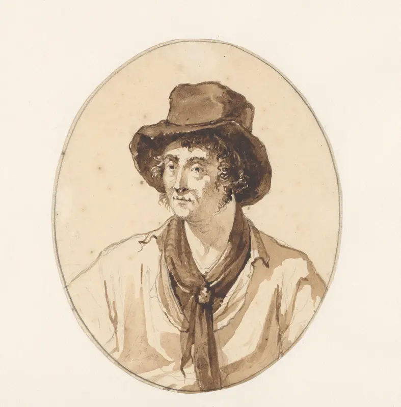 Studie van een man met een hoed Wall Art by Johannes Christiaan Schotel - High-Resolution Digital Print