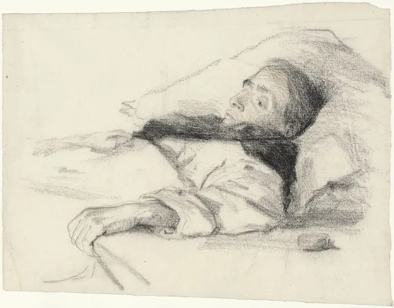 Studie van een man te bed Wall Art by Bramine Hubrecht - High-Resolution Digital Print