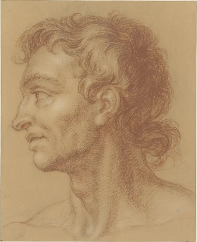 Studie van een manshoofd, in profiel, naar links Wall Art by Isaac Walraven - High-Resolution Digital Print