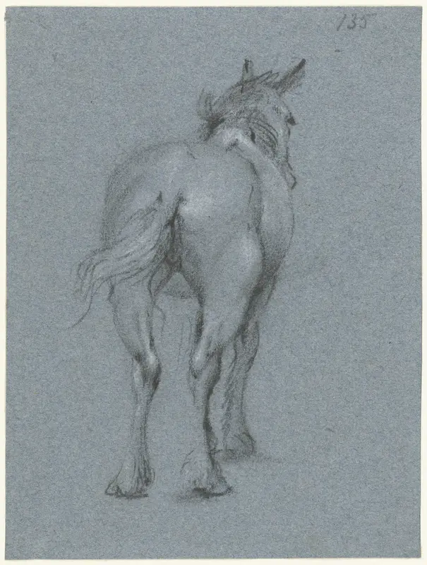 Studie van een paard zwaaiend met zijn staart, van achteren Wall Art by Moses ter Borch - High-Resolution Digital Print