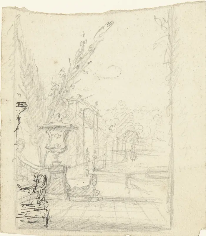 Studie van een paleistuin Wall Art by Unknown - High-Resolution Digital Print