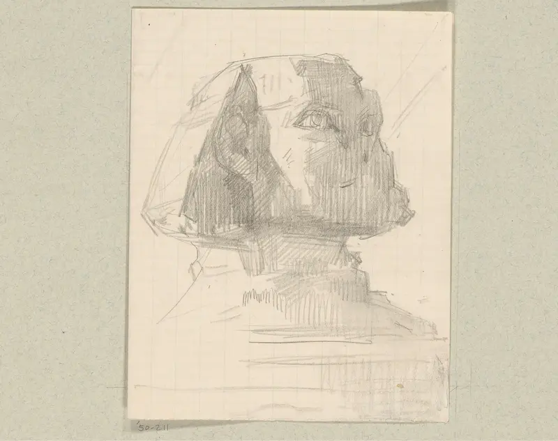 Studie van een Sfinx Wall Art by August Allebé - High-Resolution Digital Print