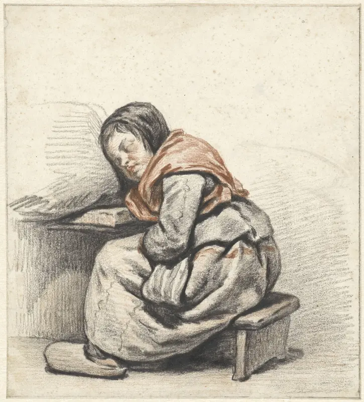 Studie van een slapend meisje Wall Art by Cornelis Kruseman - High-Resolution Digital Print