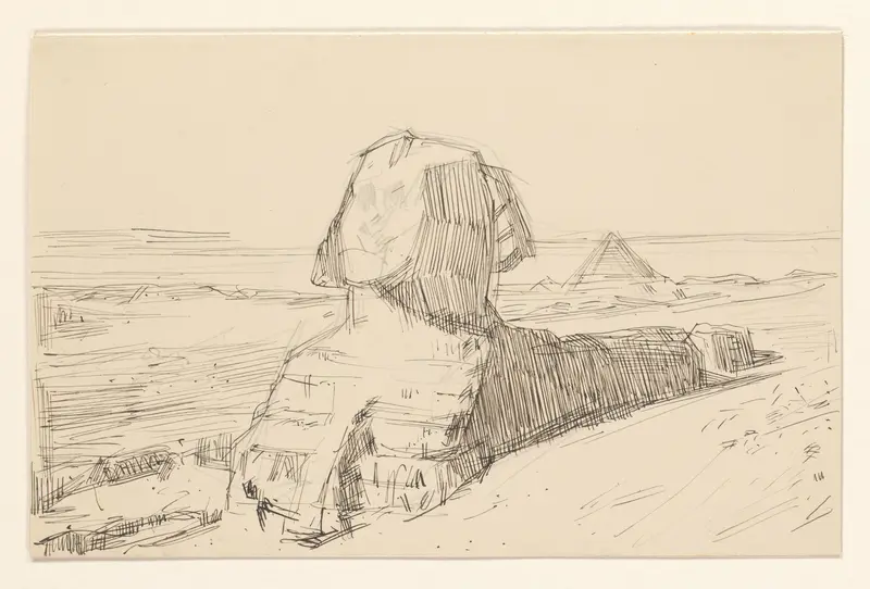 Studie van een Sphinx Wall Art by August Allebé - High-Resolution Digital Print