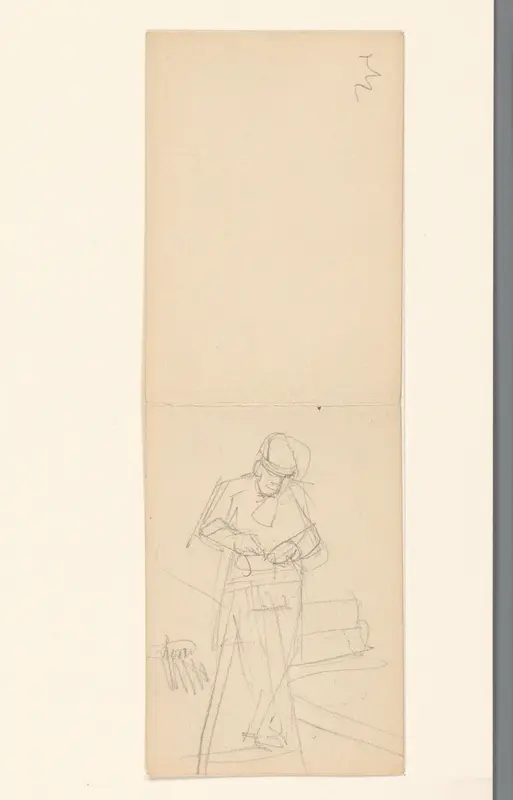 Studie van een staande man Wall Art by August Allebé - High-Resolution Digital Print