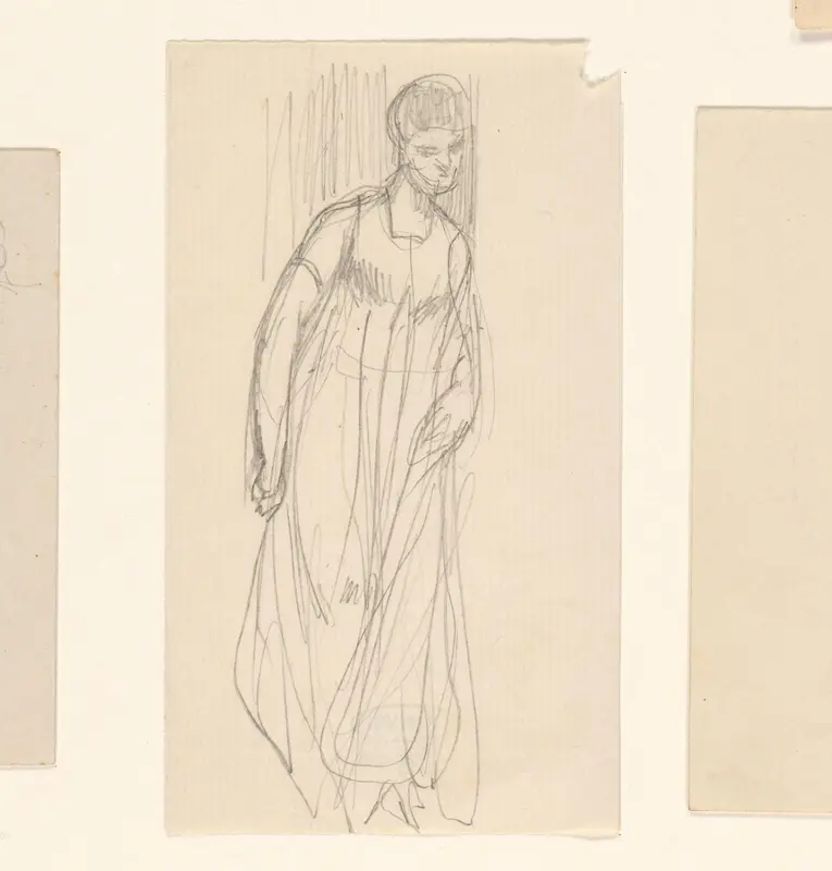 Studie van een staande vrouw Wall Art by August Allebé - High-Resolution Digital Print