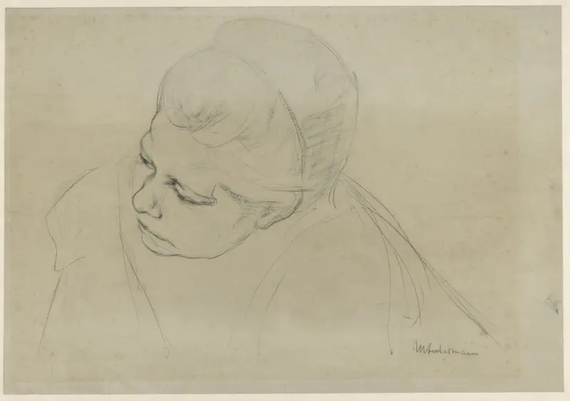 Studie van een voorovergebogen vrouwenfiguur Wall Art by Max Liebermann - High-Resolution Digital Print