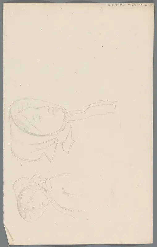 Studie van een vrouwengezicht met kap Wall Art by Unknown - High-Resolution Digital Print