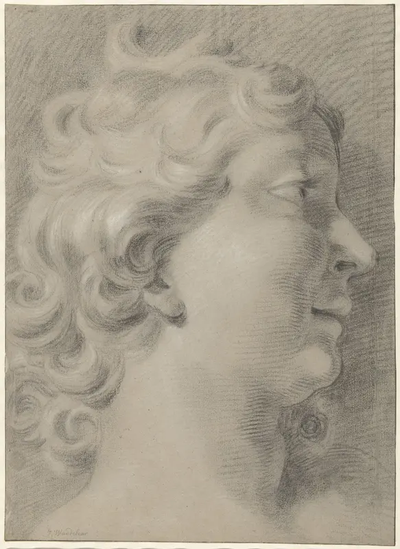 Studie van een vrouwenhoofd, naar rechts Wall Art by Unknown - High-Resolution Digital Print