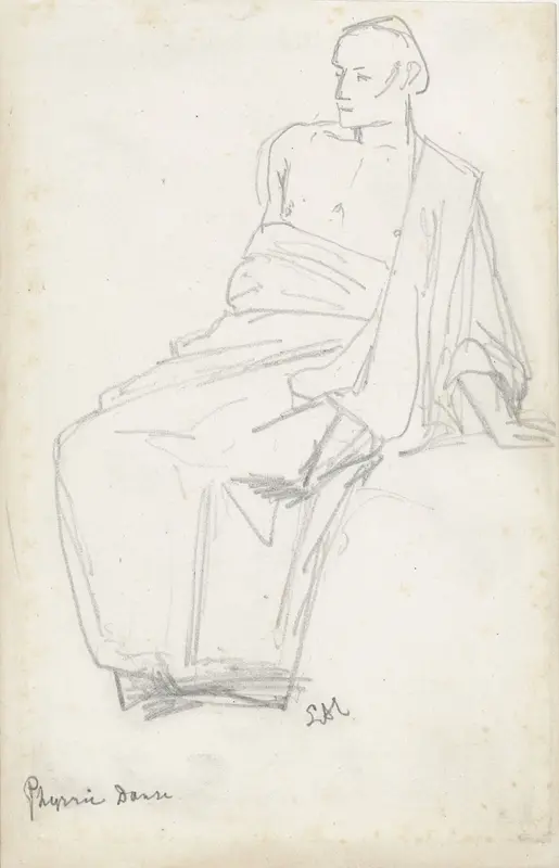 Studie van een zittende figuur Wall Art by Unknown - High-Resolution Digital Print