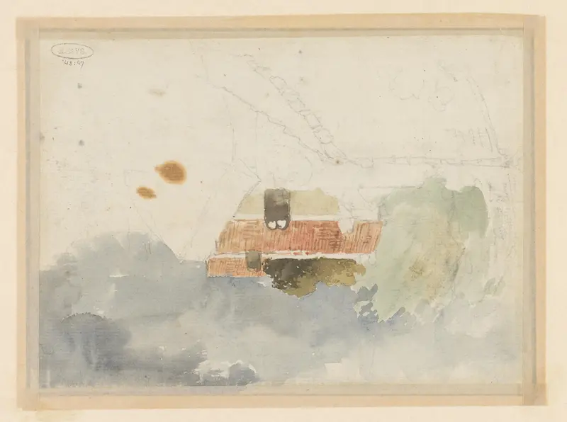 Studie van enkele daken Wall Art by Johan Hendrik Weissenbruch - High-Resolution Digital Print