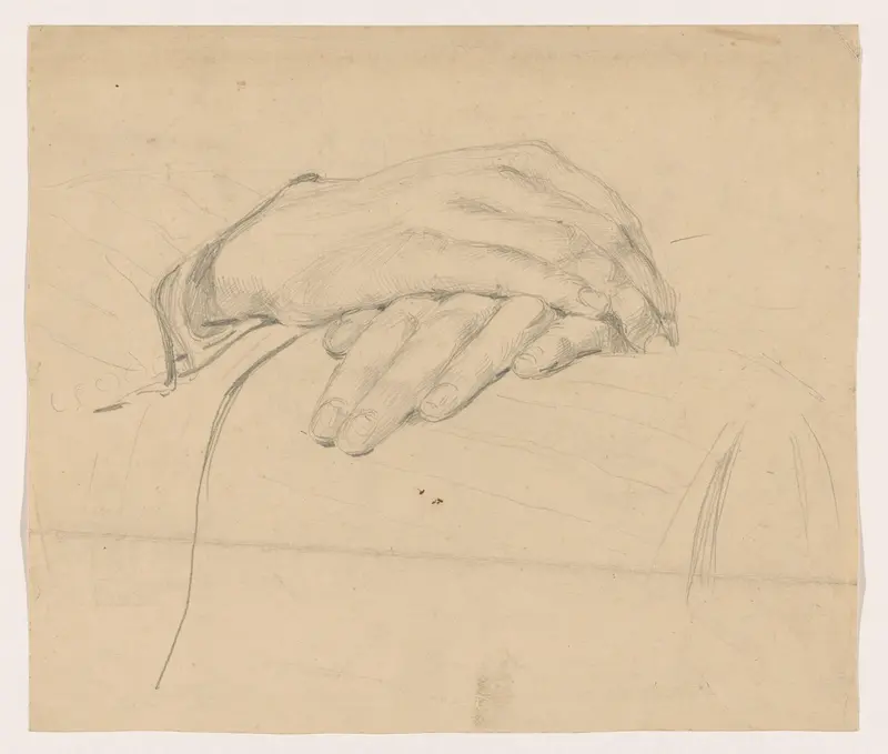 Studie van handen voor het (onvoltooide) olieverfschilderij van de Nederlandse rechtbank in Londen, juni 1942. Wall Art by Anton Abraham van Anrooy - High-Resolution Digital Print