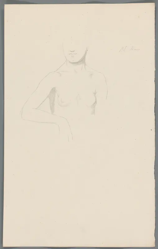 Studie van het bovenlichaam van een vrouw Wall Art by Unknown - High-Resolution Digital Print