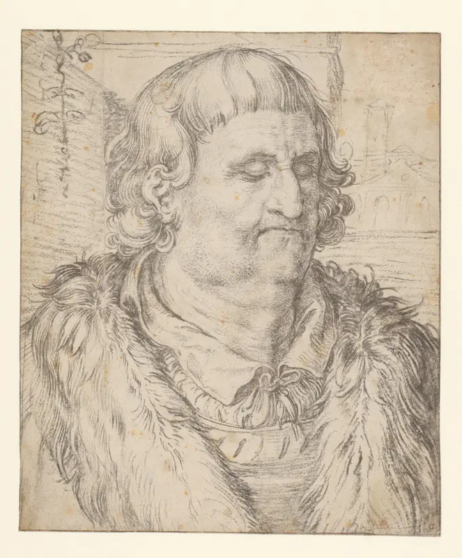 Studie van het hoofd van een man in de stijl van Dürer Wall Art by Hendrick Goltzius - High-Resolution Digital Print