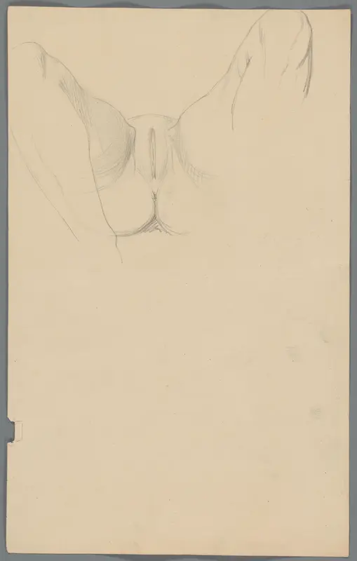 Studie van het onderlichaam van een vrouw met opgetrokken benen Wall Art by Unknown - High-Resolution Digital Print