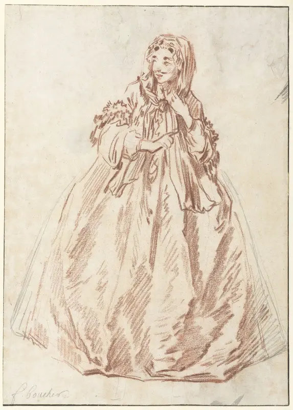 Studie van Mascarille, in travestie Wall Art by François Boucher - High-Resolution Digital Print