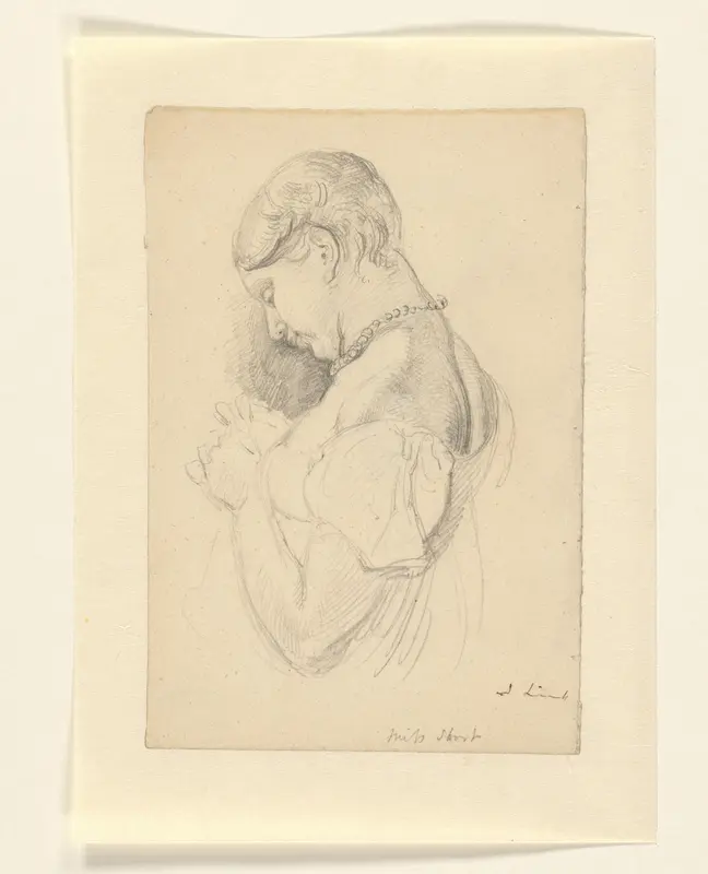 Studie van Miss Short, van opzij Wall Art by Unknown - High-Resolution Digital Print