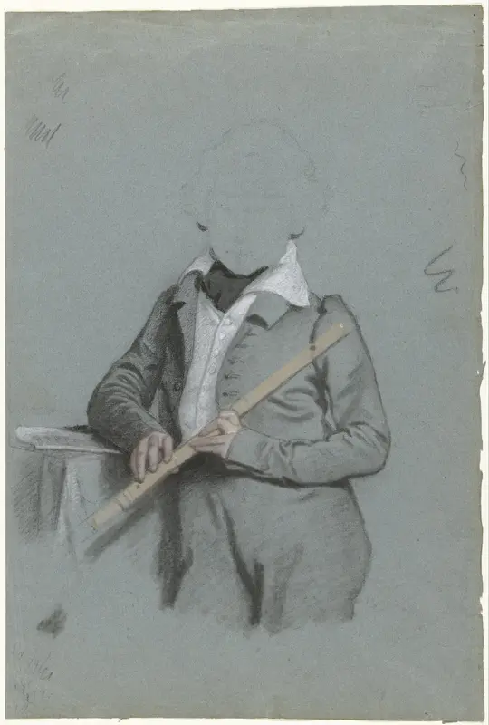 Studie van onbekende jongen, staande met fluit Wall Art by Charles Howard Hodges - High-Resolution Digital Print