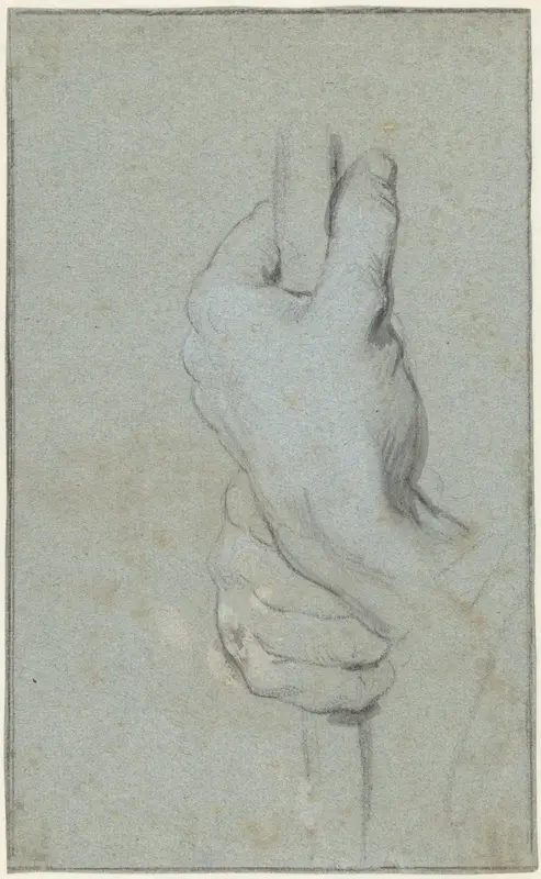 Studie van twee handen die een staf omklemmen Wall Art by Jacob de Wit - High-Resolution Digital Print