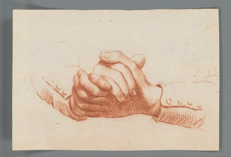 Studie van twee in elkaar geslagen handen Wall Art by Unknown - High-Resolution Digital Print