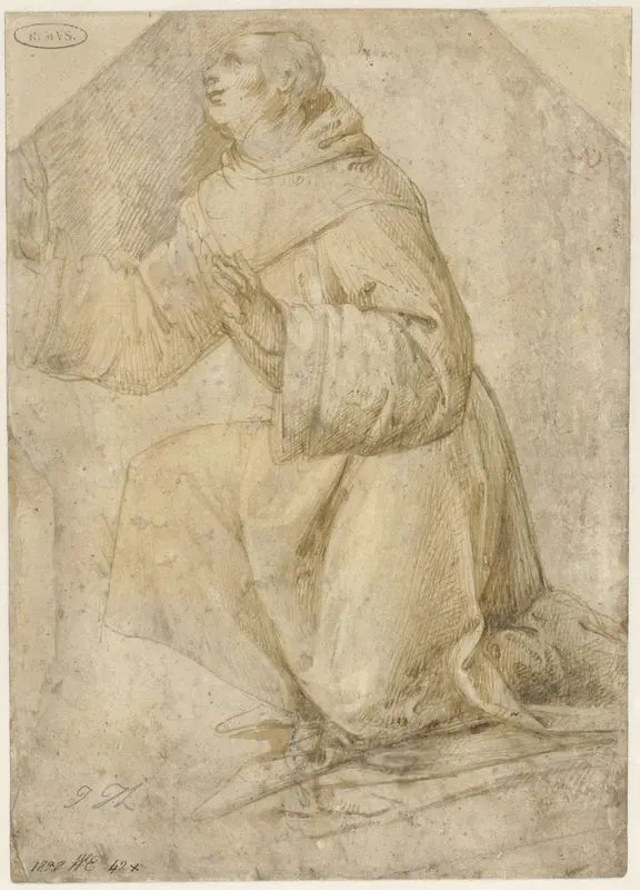 Studie voor de heilige Franciscus die de stigmata ontvangt Wall Art by Domenico Ghirlandaio - High-Resolution Digital Print