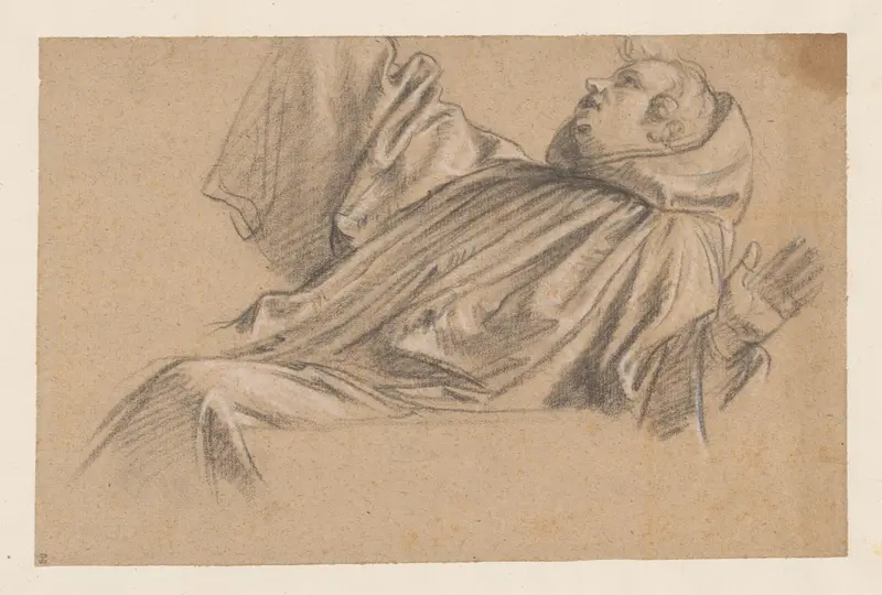 Studie voor de monnik Placidus die uit het water wordt gered Wall Art by Nicolas de Plattemontagne - High-Resolution Digital Print