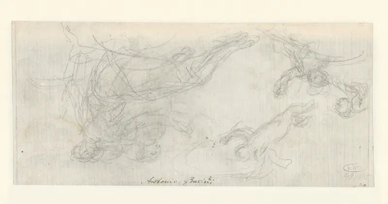Studie voor een allegorische plafondschildering Wall Art by Gian Antonio Burrini - High-Resolution Digital Print