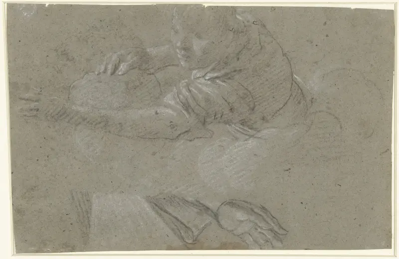Studie voor een figuur in de wolken en een hand Wall Art by anonymous - High-Resolution Digital Print