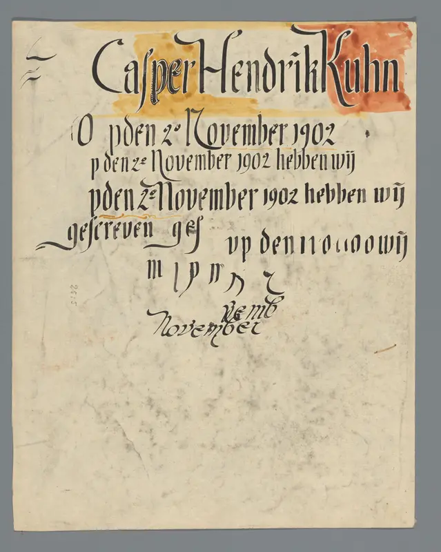 Studie voor een getuigschrift voor Casper Hendrik Kuhn Wall Art by Gerrit Willem Dijsselhof - High-Resolution Digital Print