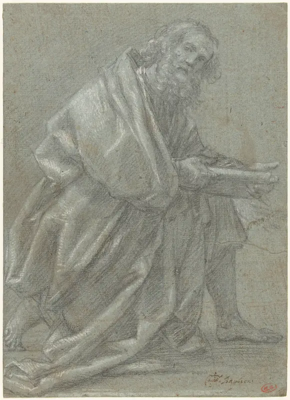 Studie voor een knielende apostel Wall Art by Giovanni Baglione - High-Resolution Digital Print