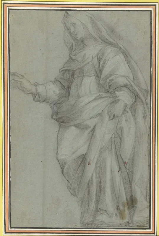 Studie voor een Maria bij haar huwelijk Wall Art by Giovanni Lanfranco - High-Resolution Digital Print
